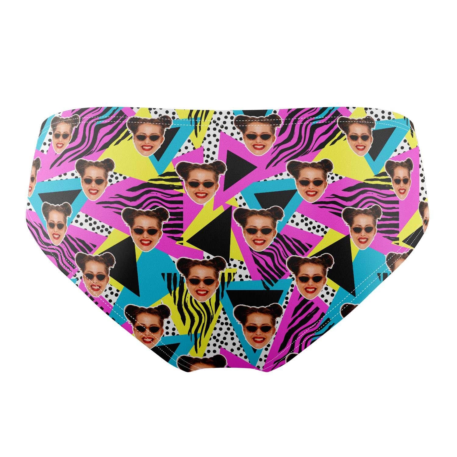 Retro Pink Print Personalised Swim Trunks