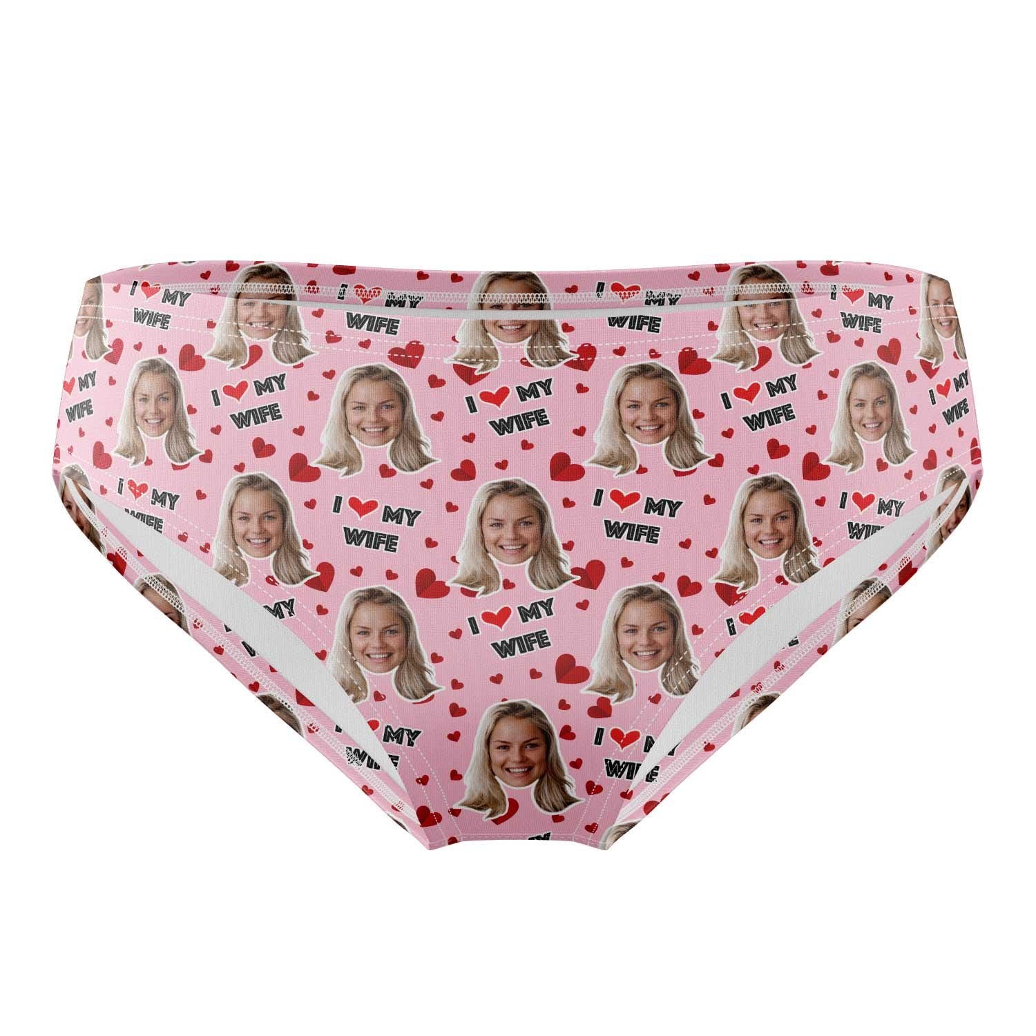 I Love My Wife Personalised Face Swim Trunks