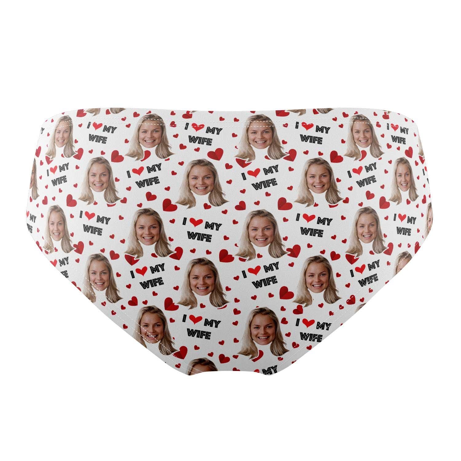 I Love My Wife Personalised Face Swim Trunks