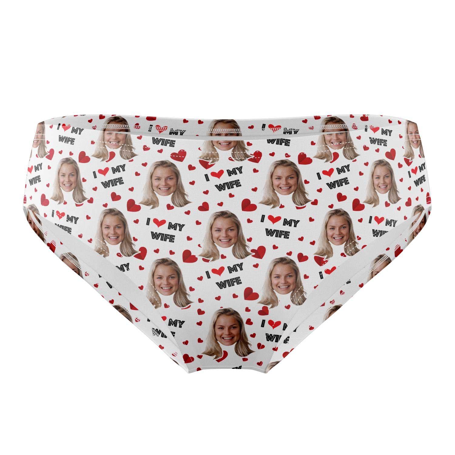 I Love My Wife Personalised Face Swim Trunks