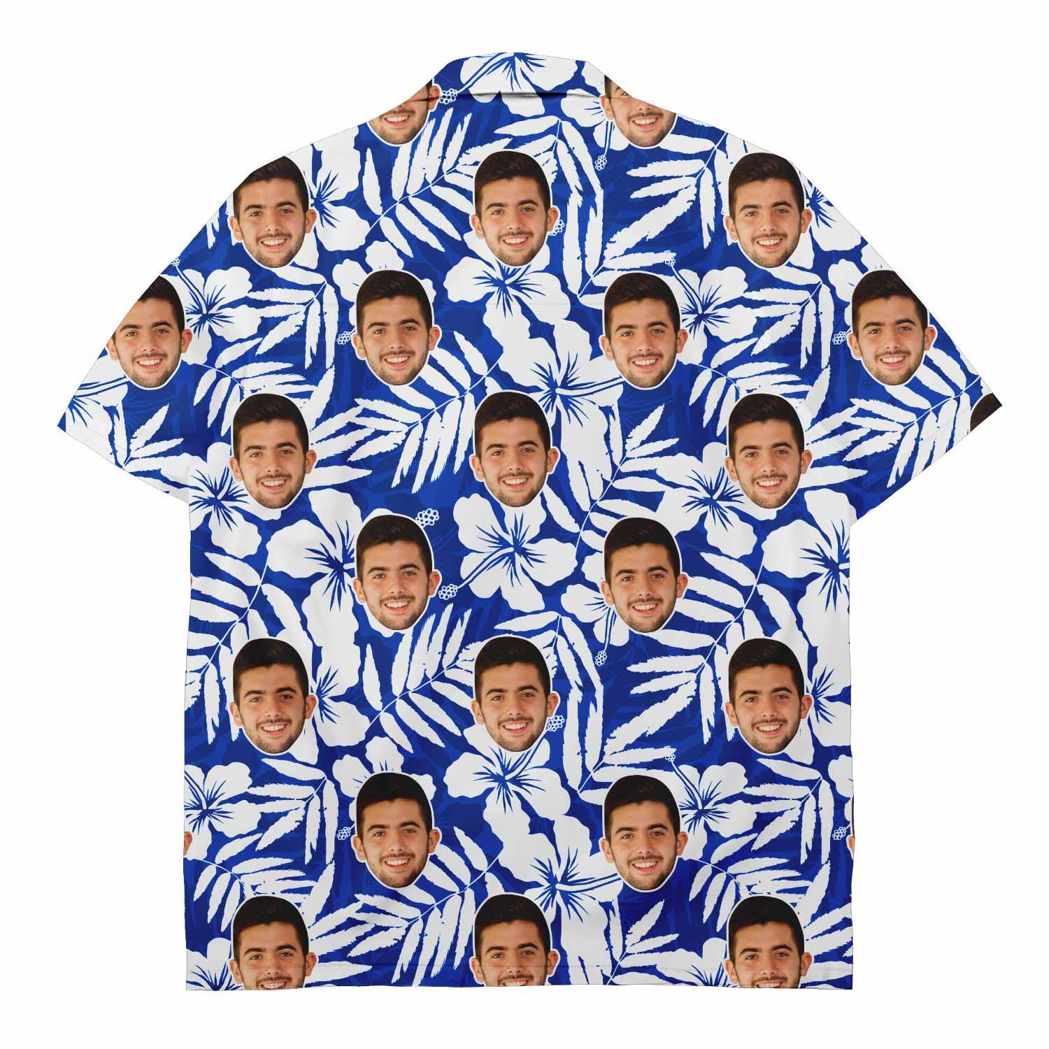 Blue Custom Faces Hawaiian Shirt