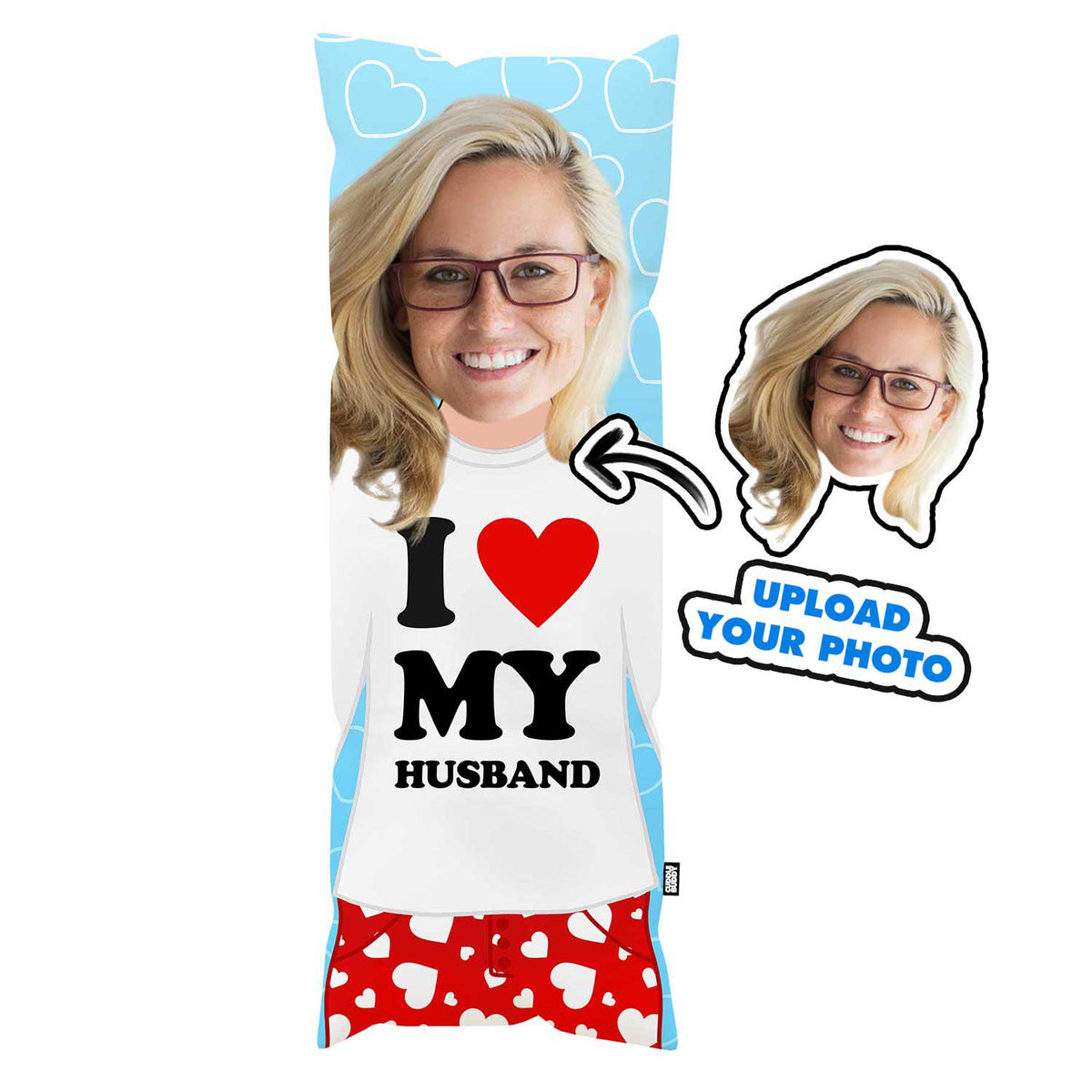 I Love My Husband Custom Body Pillow
