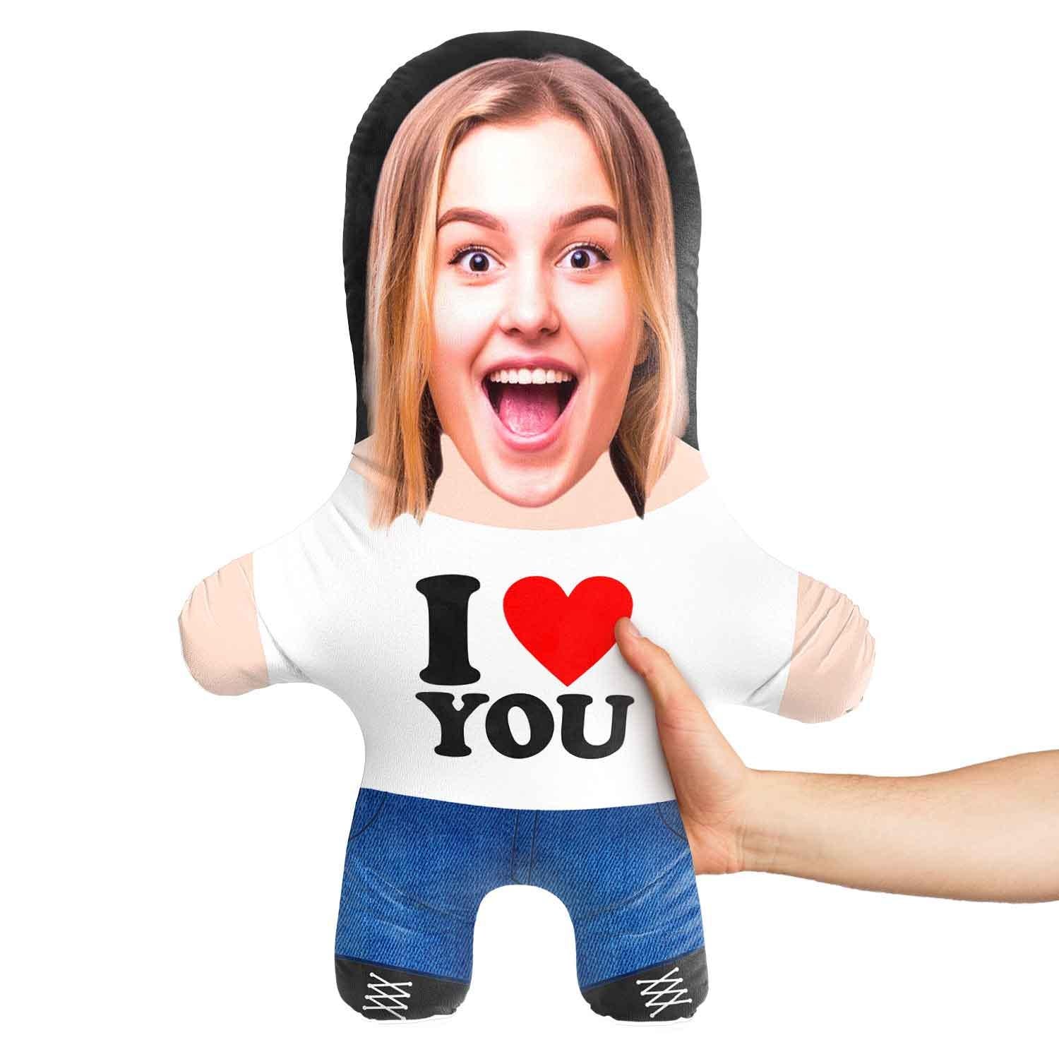 I Heart You Face Pillow Personalised Teddy Bear