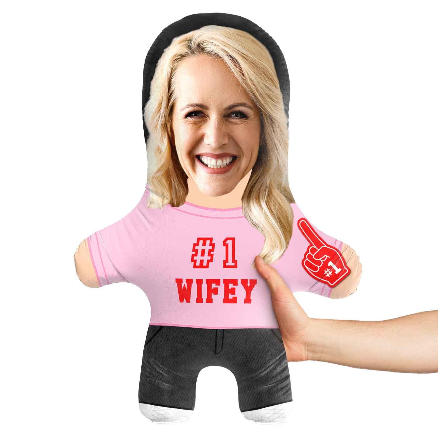 Number 1 Wifey Face Pillow Personalised Teddy Bear