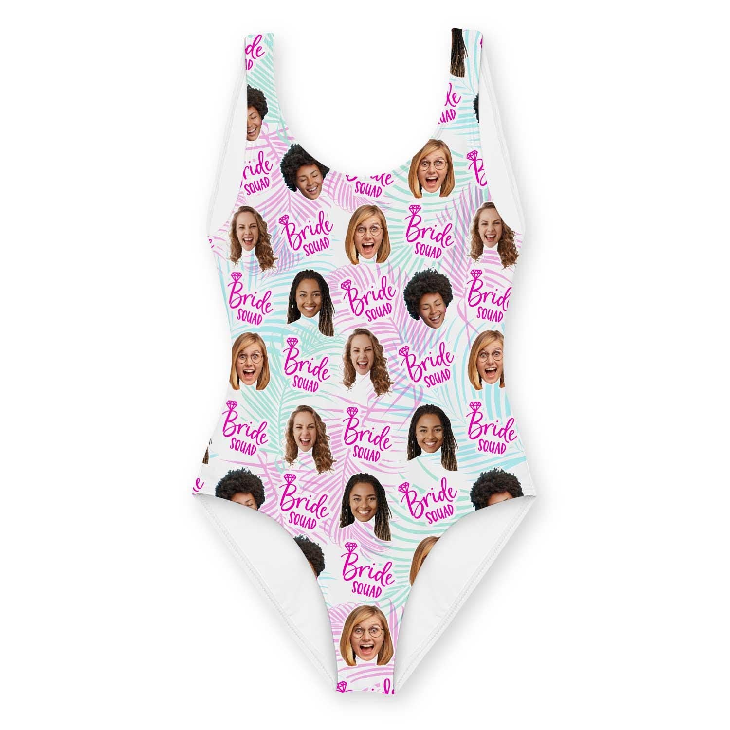 Bride Squad Swimsuit Personalised Faces