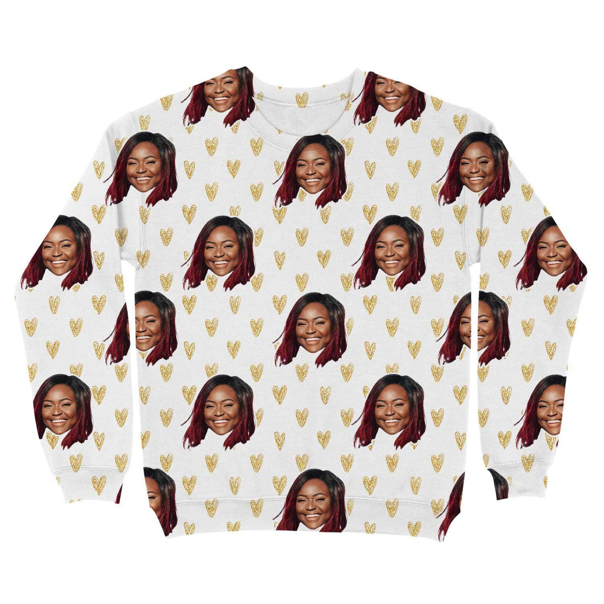 Gold Hearts Personalised Sweatshirt