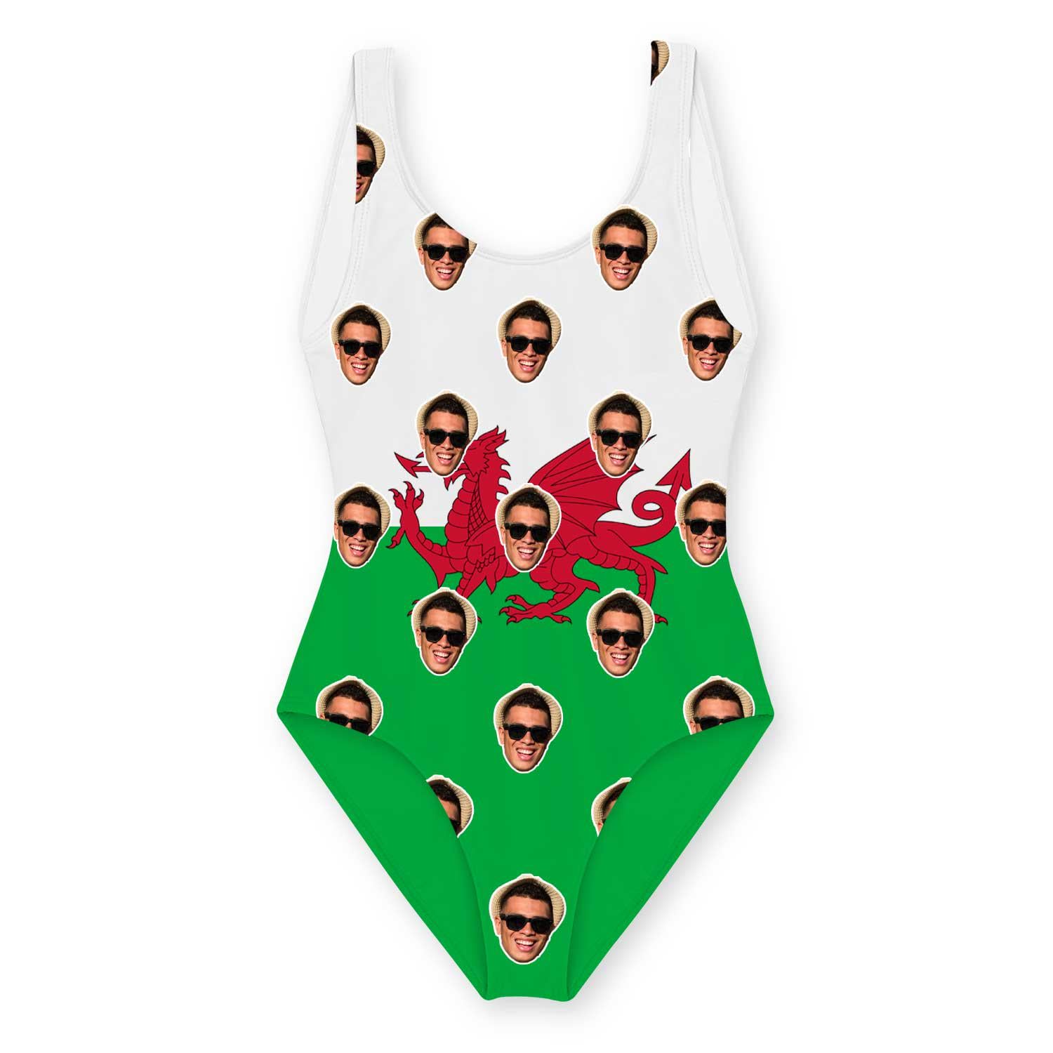 Wales Flag Personalised Faces Swimsuit