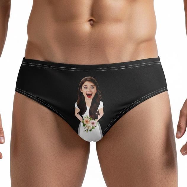 I Love My Future Wife Personalised Face Swim Trunks