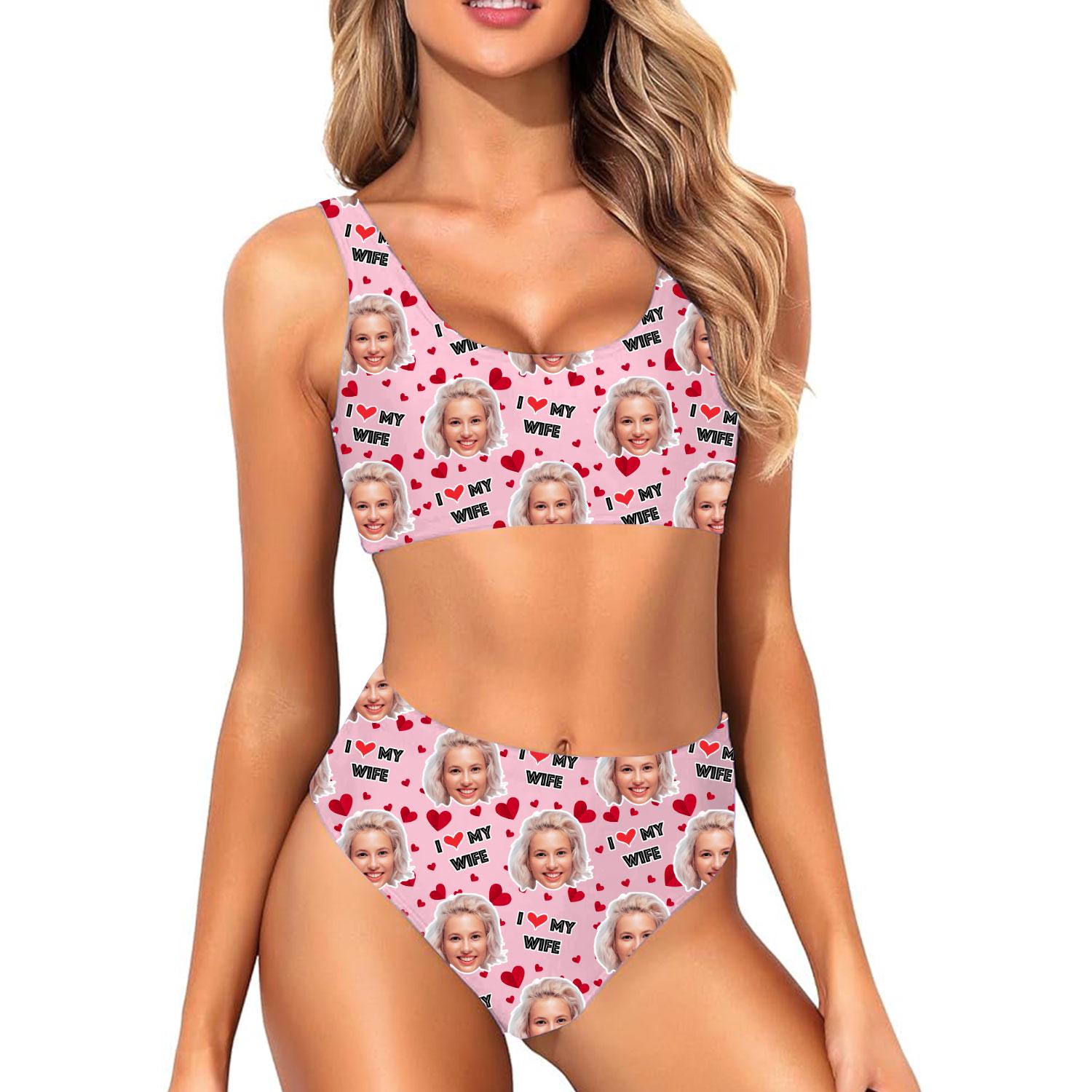 I Love My Wife Custom Made Bikini Set
