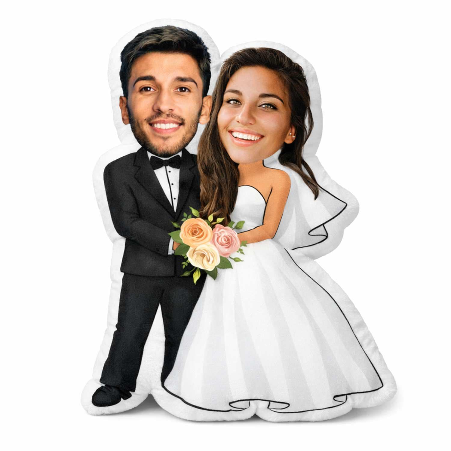 Married Couple Personalised Wedding Pillow | Custom Bride & Groom Photo Cushion | Unique Wedding Gift