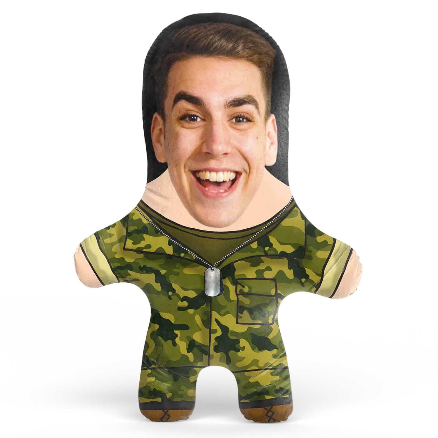 Soldier Face Pillow Personalised Teddy Bear