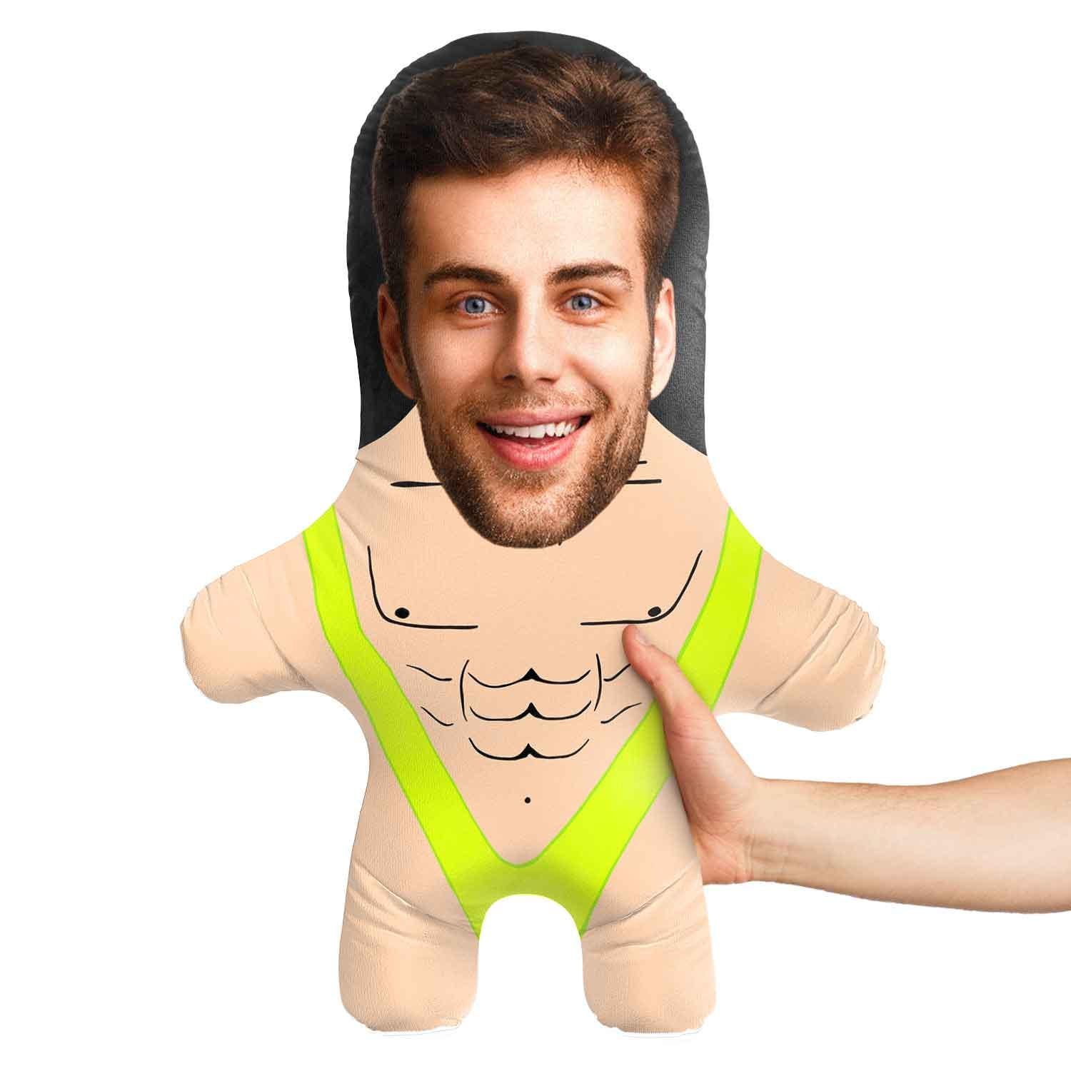 Mankini Face Pillow Personalised Teddy Bear