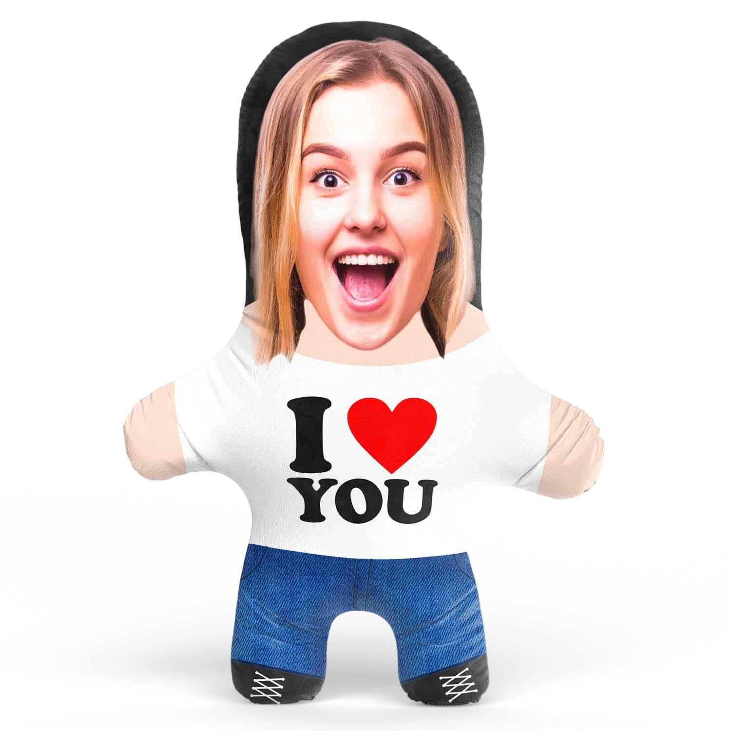 I Heart You Face Pillow Personalised Teddy Bear