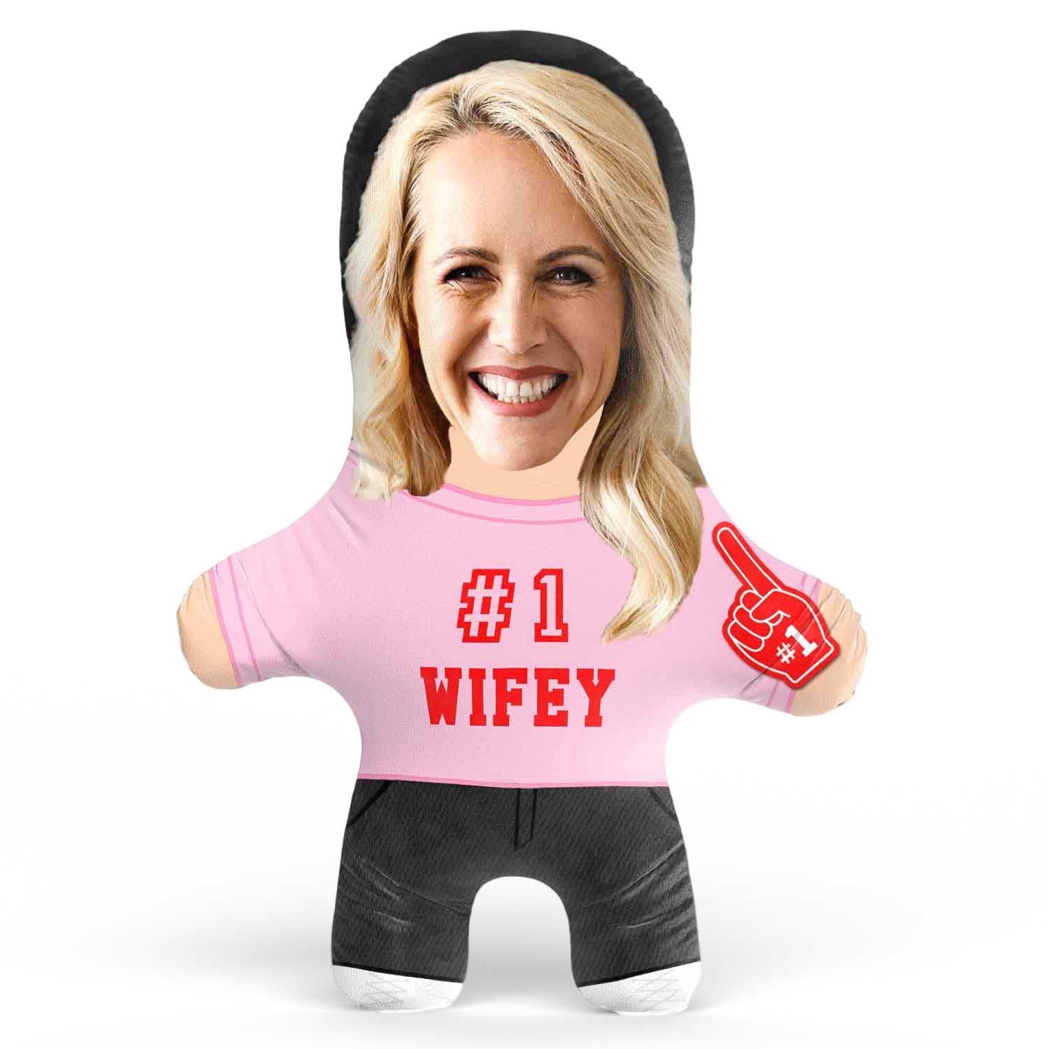 Number 1 Wifey Face Pillow Personalised Teddy Bear