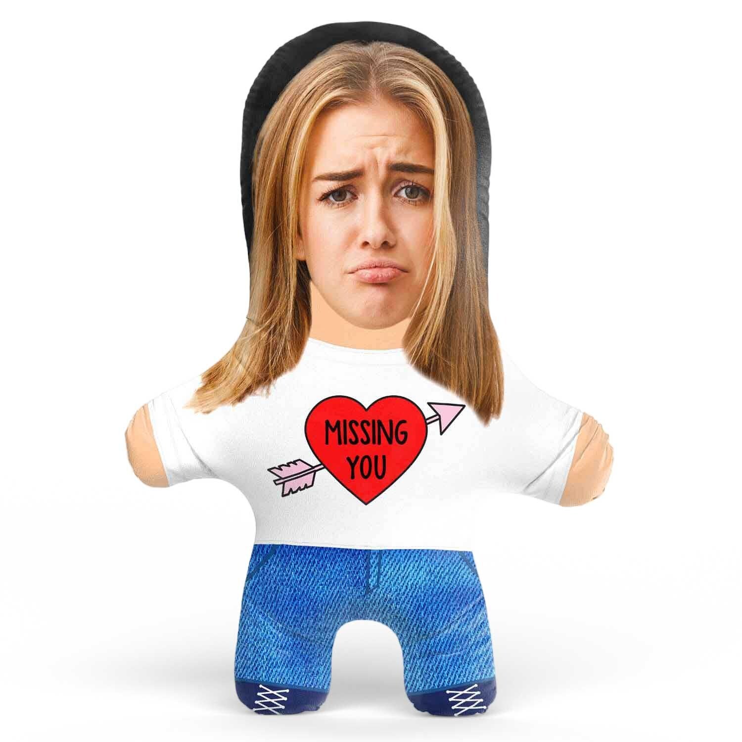 Missing You Face Pillow Personalised Teddy Bear
