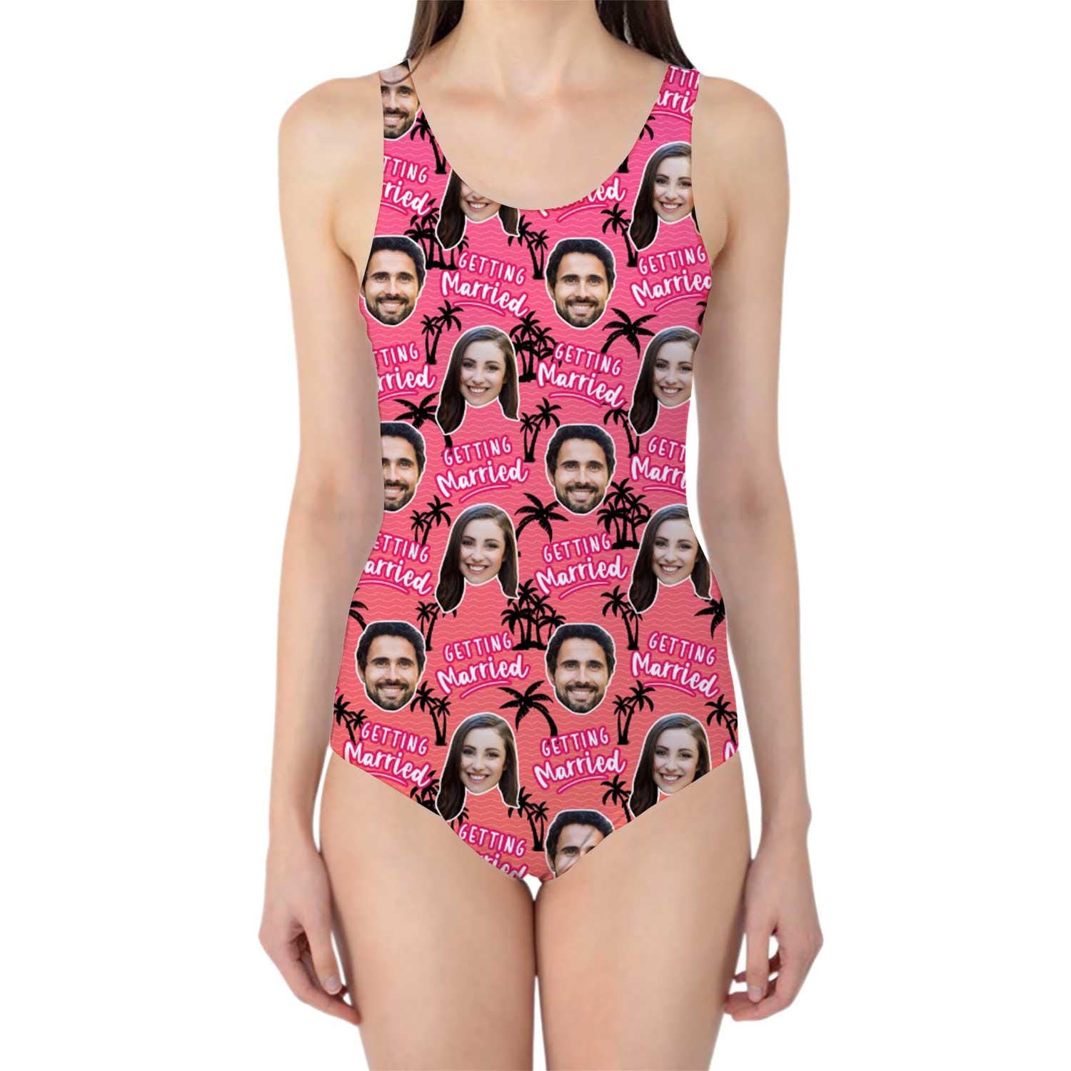 Getting Married Personalised Faces Swimsuit