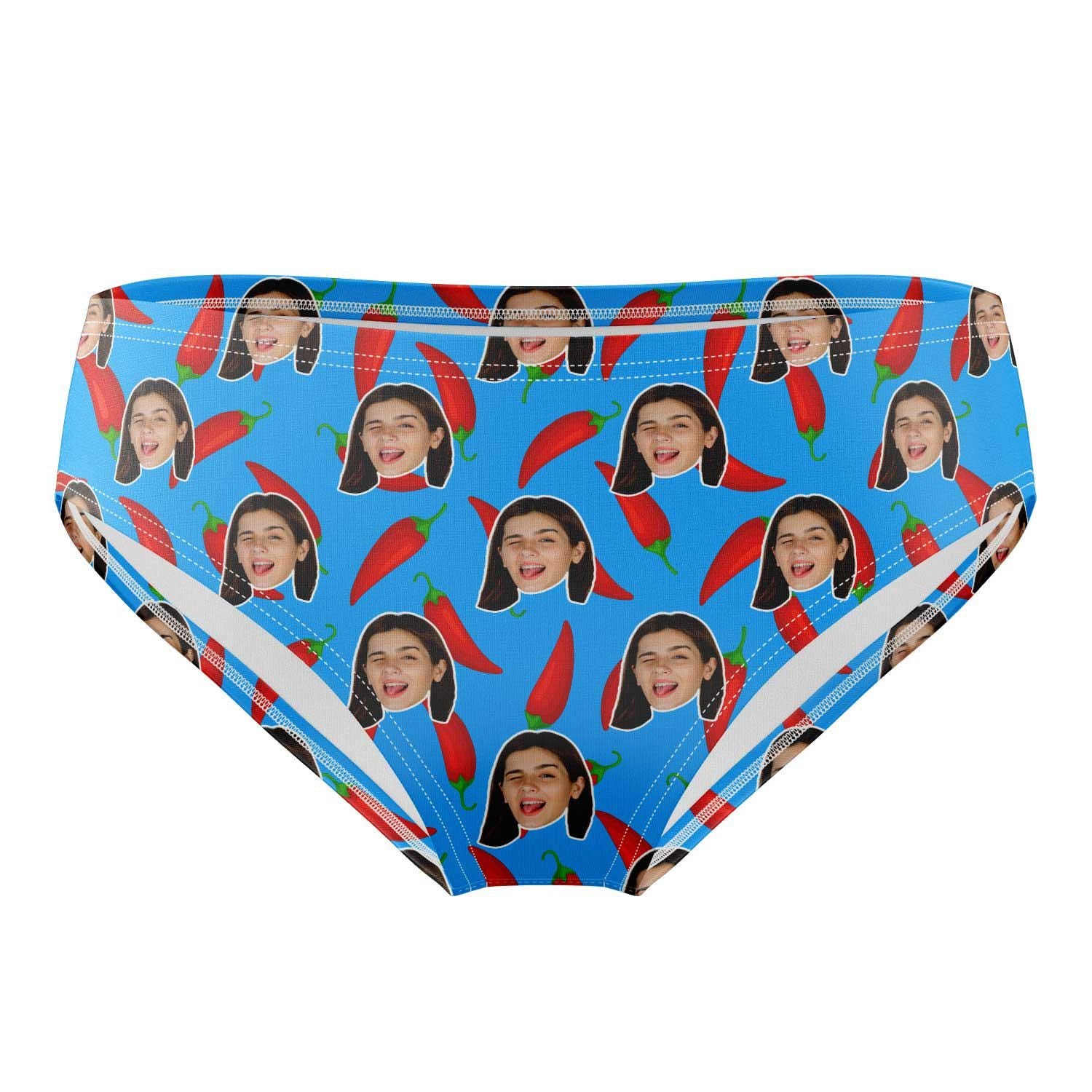 Chillies Pattern Personalised Face Swim Trunks