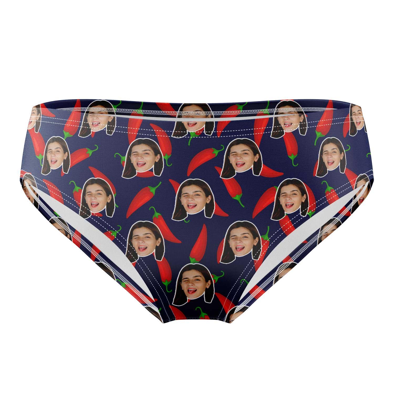 Chillies Pattern Personalised Face Swim Trunks