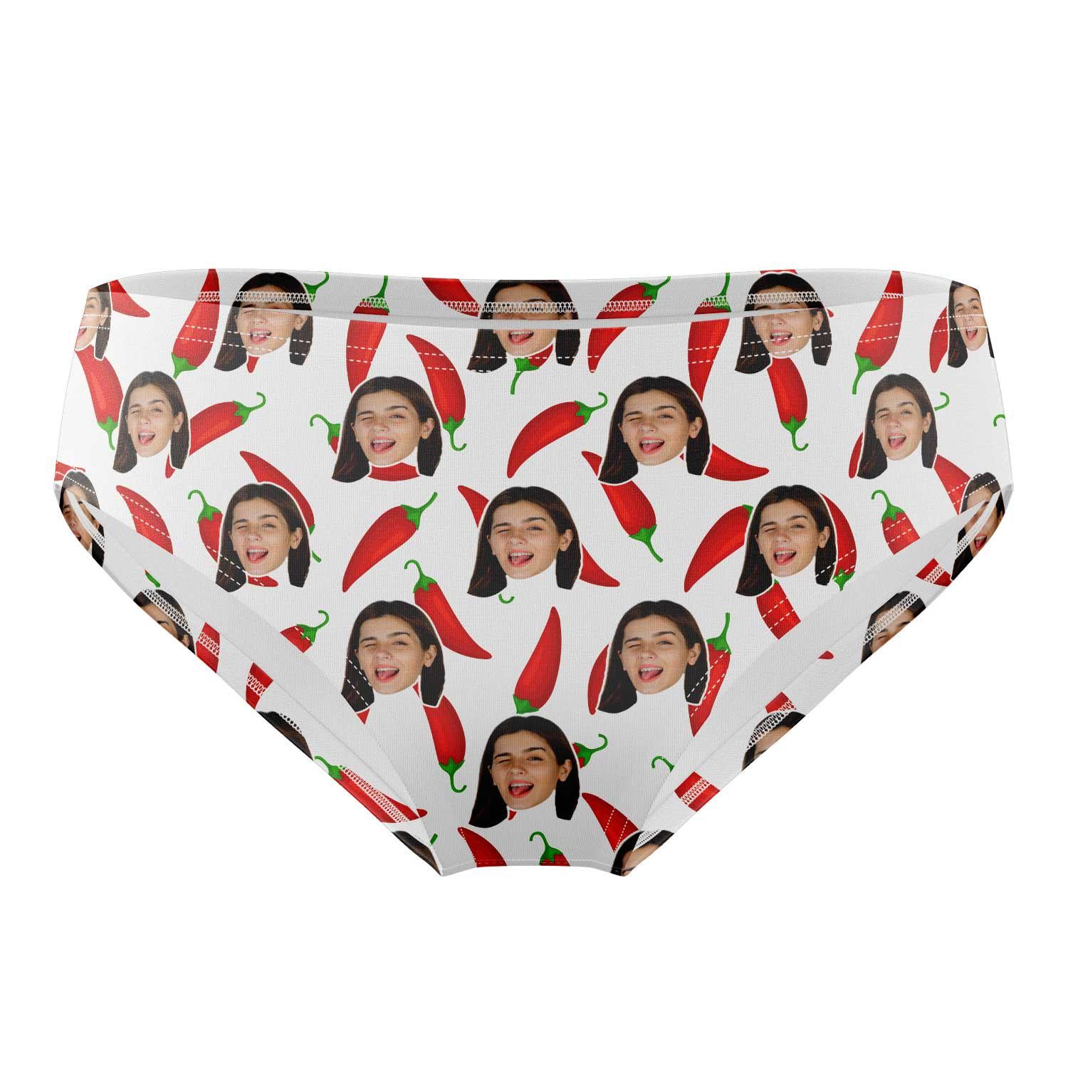 Chillies Pattern Personalised Face Swim Trunks