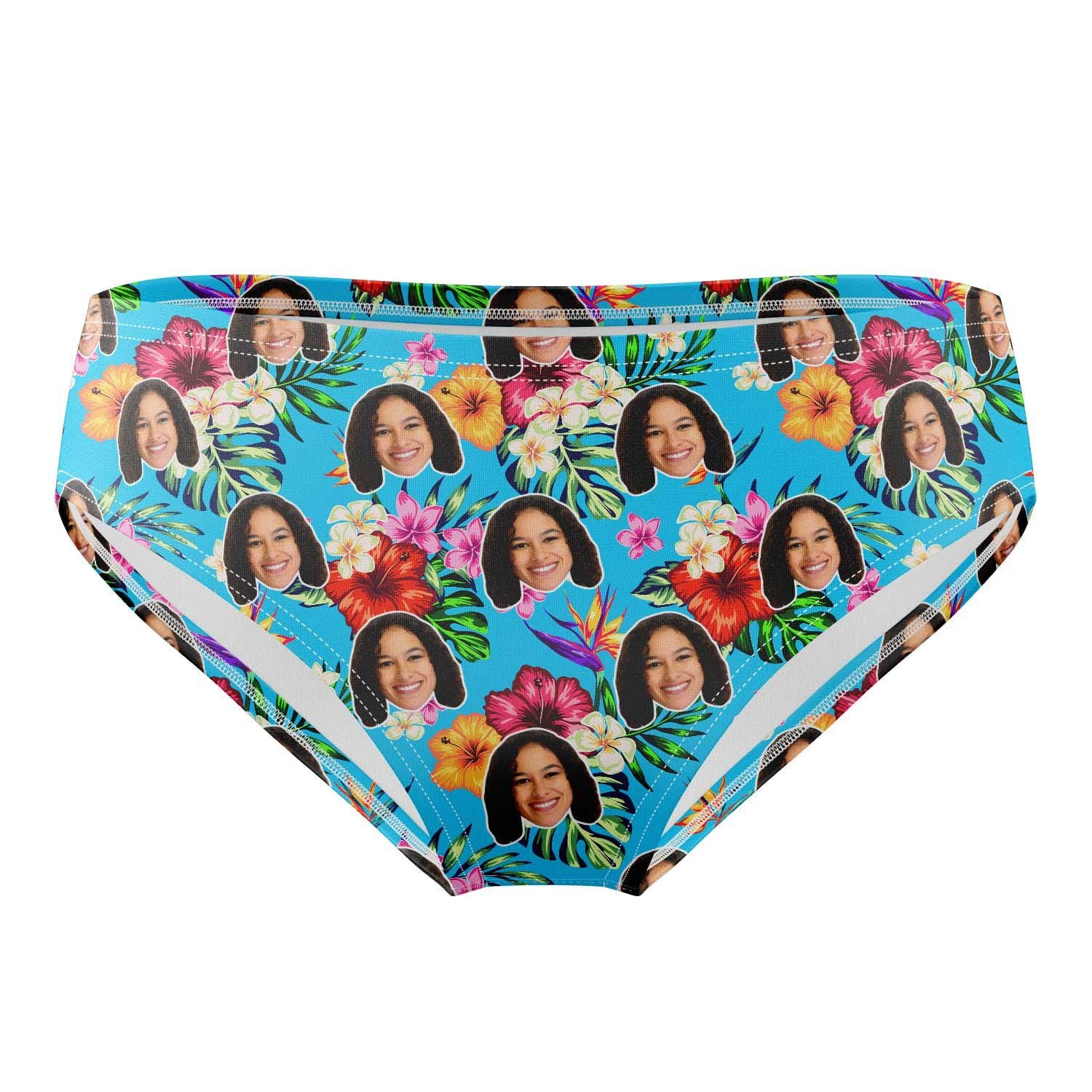 Tropical Floral Hawaiian Personalised Swim Trunks