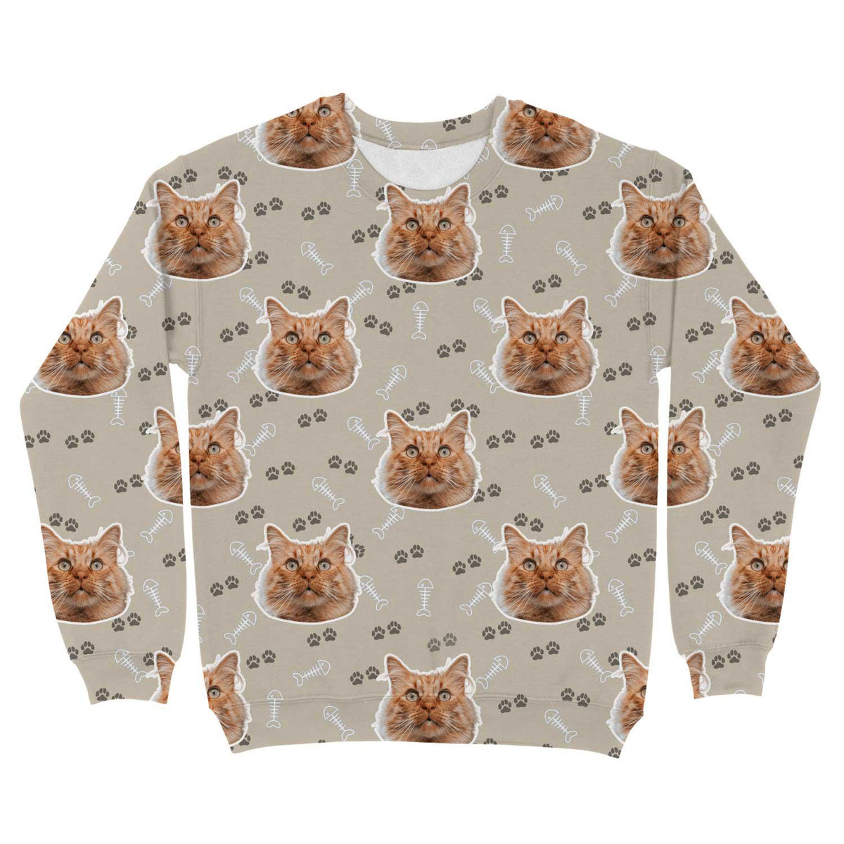 Cat Pattern Personalised Sweatshirt