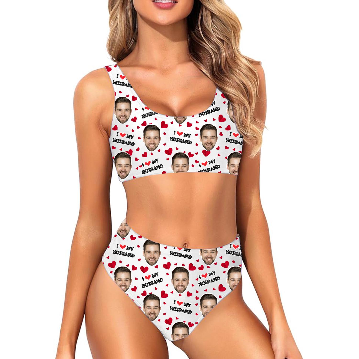 I Love My Husband Custom Made Bikini Set