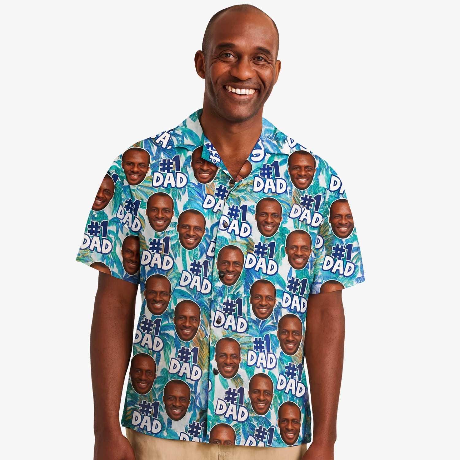 Number 1 Dad Custom Hawaiian Shirt