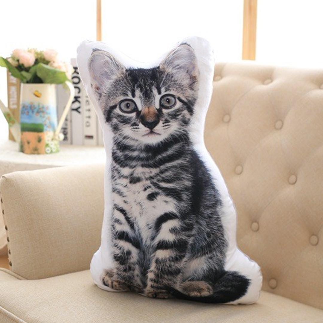 Cat Photo Face Pillow | Personalised Cat Pillow | Custom Pet Shaped Cushion