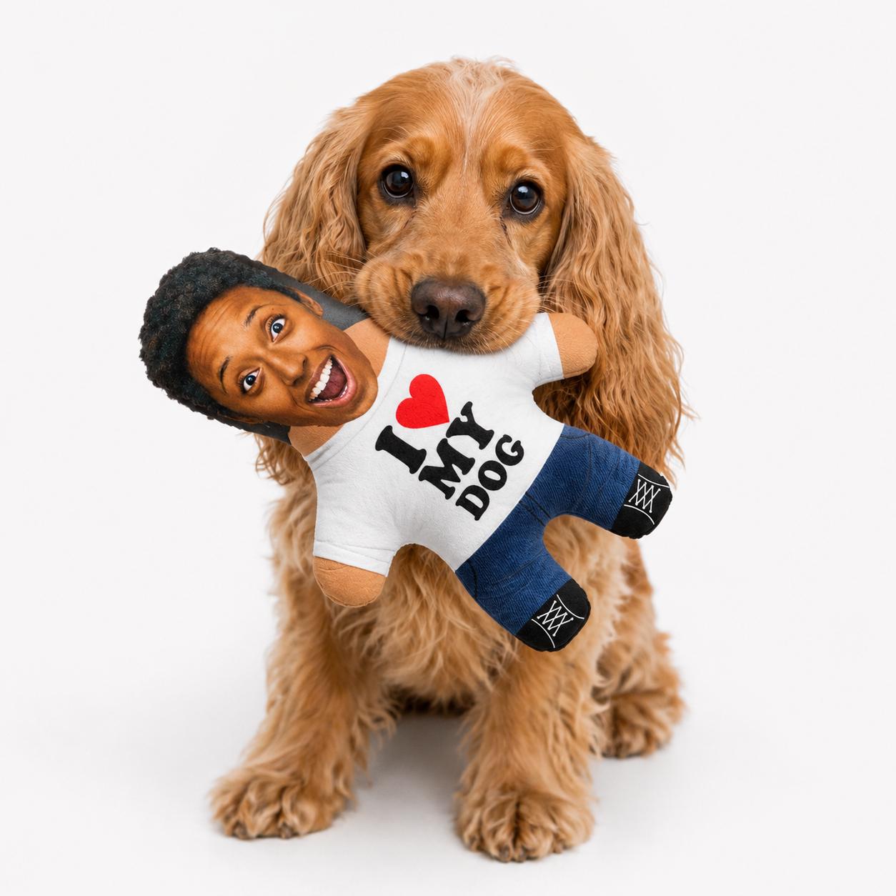 I Heart My Dog Personalised Dog Toy | Custom Photo Dog Toy | Funny Squeaky Dog Toy