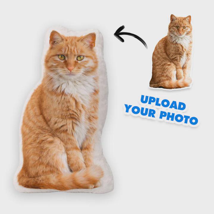 Cat Photo Face Pillow | Personalised Cat Pillow | Custom Pet Shaped Cushion