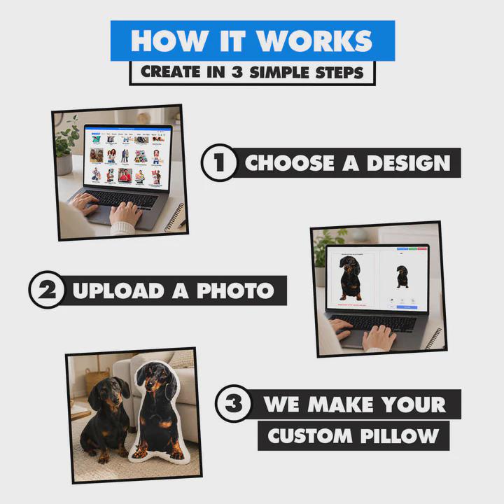 Dog Photo Pillow | Personalised Dog Pillow | Custom Pet Shaped Cushion