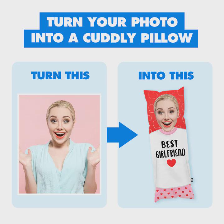 Custom Photo Body Pillow – Personalised Boyfriend Gift (115cm)