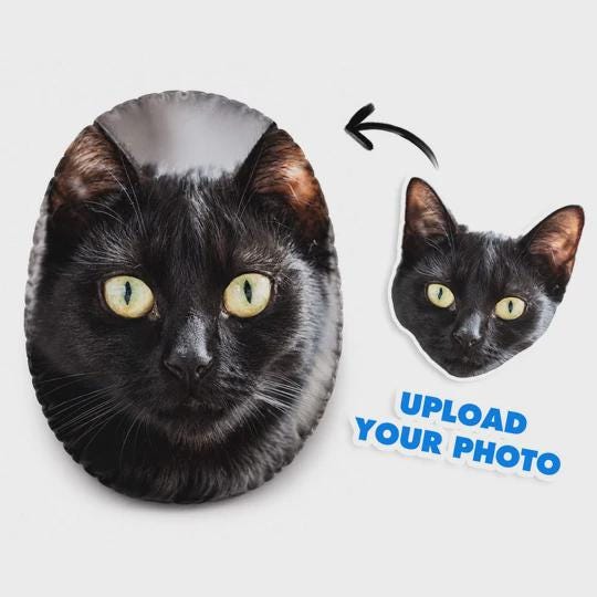 Custom Cat Pillow | Personalised Cat Photo Cushion | Cat Lover Gift