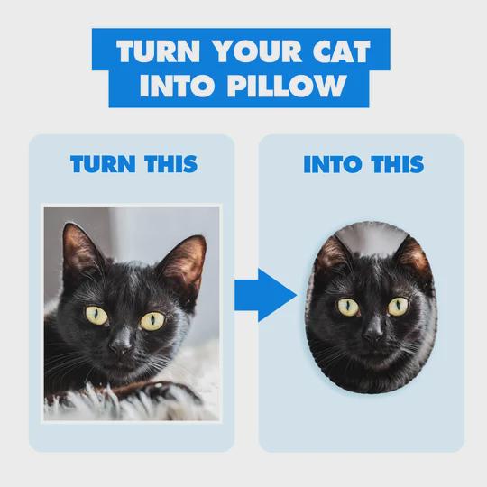 Custom Cat Pillow | Personalised Cat Photo Cushion | Cat Lover Gift