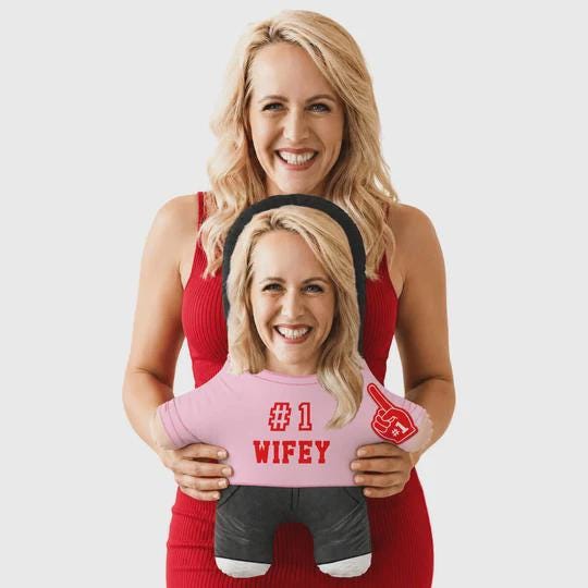 Number 1 Wifey Face Pillow Personalised Teddy Bear