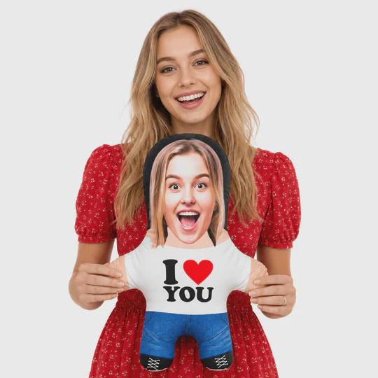 I Heart You Face Pillow Personalised Teddy Bear