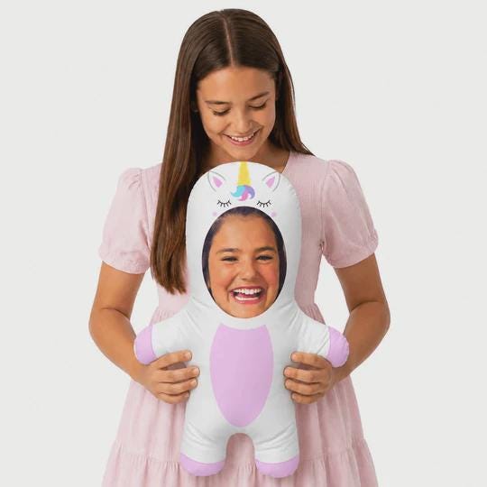 Unicorn Face Pillow Personalised Teddy Bear