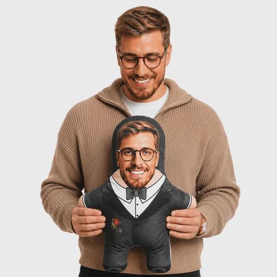 Groom Face Pillow Personalised Teddy Bear