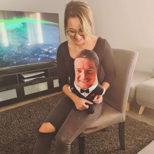 Groom Face Pillow Personalised Teddy Bear
