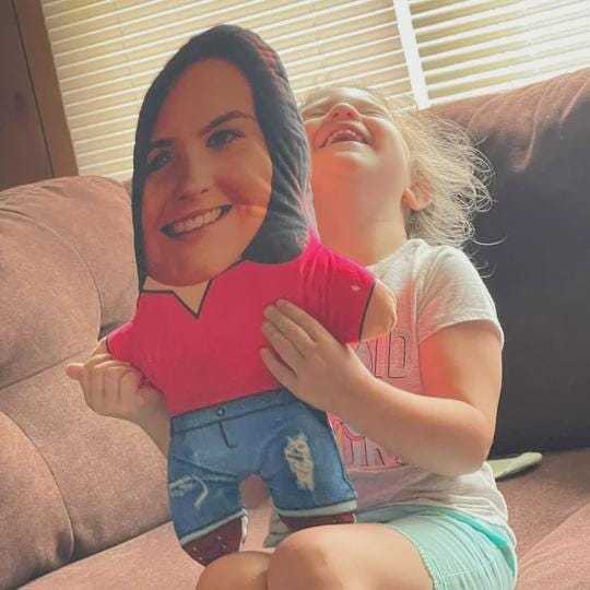 Girl Face Pillow Personalised Teddy Bear
