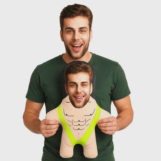 Mankini Face Pillow Personalised Teddy Bear