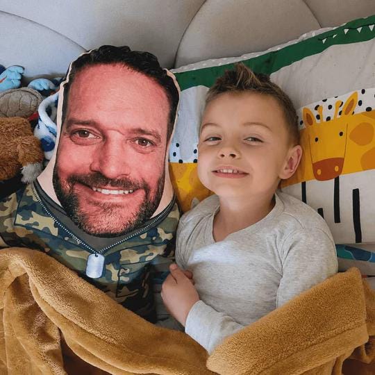 Soldier Face Pillow Personalised Teddy Bear