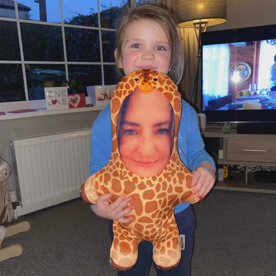 Personalised Giraffe Teddy Bear | Custom Photo Giraffe Pillow | Giraffe Lover Gift
