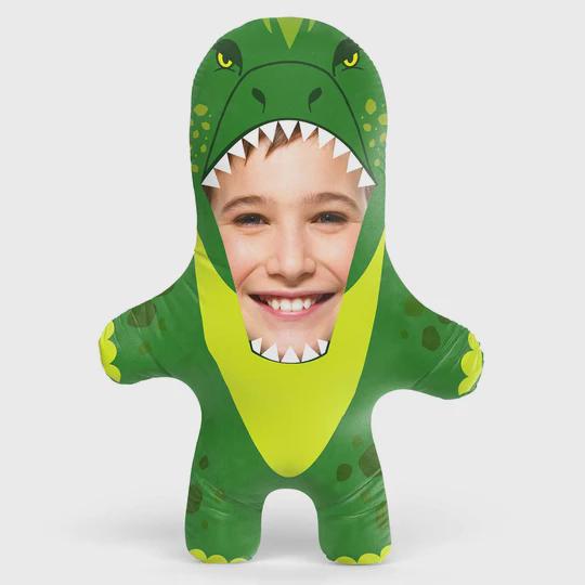 Personalised Dinosaur Teddy Bear | Custom Dino Photo Pillow | Dinosaur Lover Gift