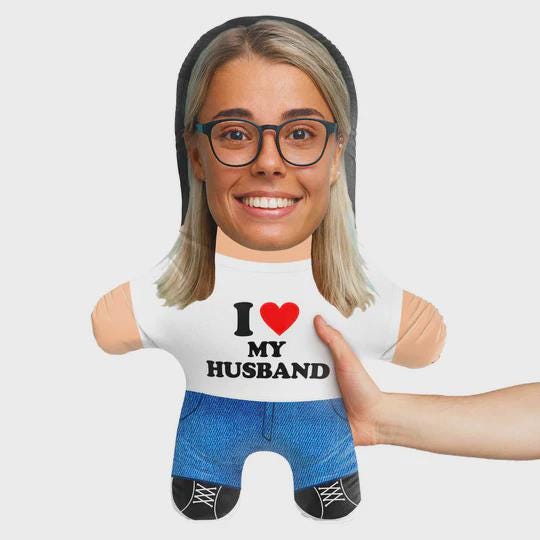 Personalised I Heart My Husband Face Pillow | Custom Photo Cushion | Husband Gift