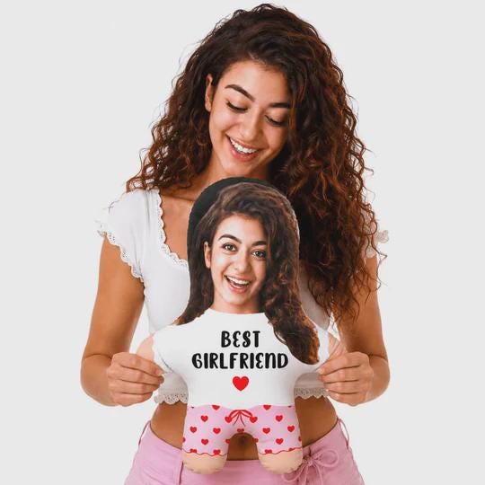 Best Girlfriend Face Pillow Personalised Teddy Bear