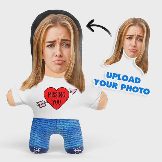 Missing You Face Pillow Personalised Teddy Bear