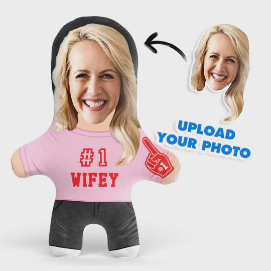 Number 1 Wifey Face Pillow Personalised Teddy Bear