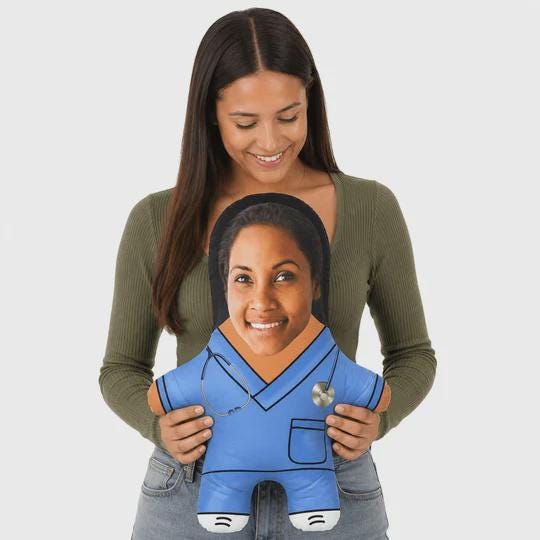 Nurse Face Pillow Personalised Teddy Bear