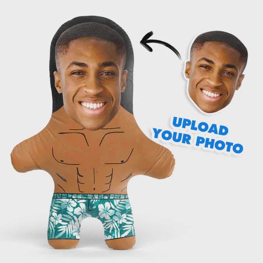 Beach Boy Face Pillow Personalised Teddy Bear